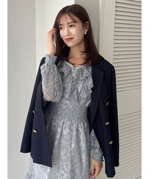 dazzlin(ダズリン)の「バックリボンレースフリルワンピース(ワンピース・レディース・ブルー/オフホワイト/グリーン・MEDIUM/SMALL)」の13枚目の写真