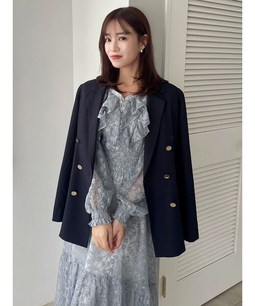 dazzlin(ダズリン)の「バックリボンレースフリルワンピース(ワンピース・レディース・ブルー/オフホワイト/グリーン・MEDIUM/SMALL)」の14枚目の写真