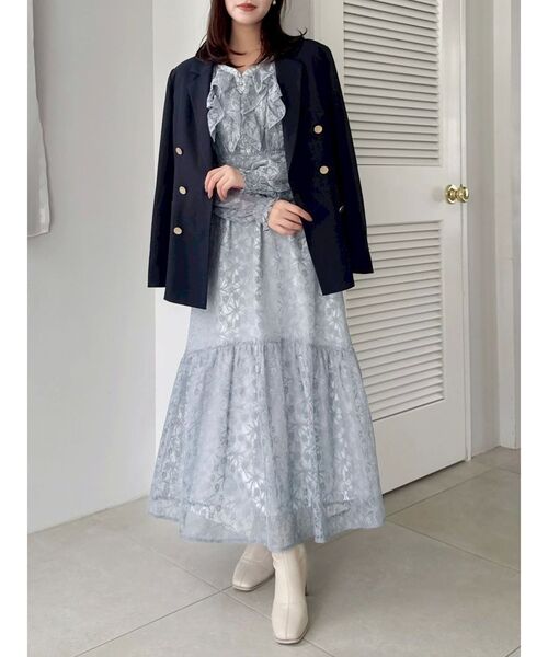 セール】バックリボンレースフリルワンピース（ワンピース）｜dazzlin