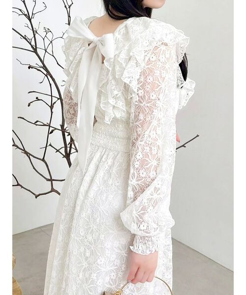 dazzlin(ダズリン)の「バックリボンレースフリルワンピース(ワンピース・レディース・ブルー/オフホワイト/グリーン・MEDIUM/SMALL)」の8枚目の写真