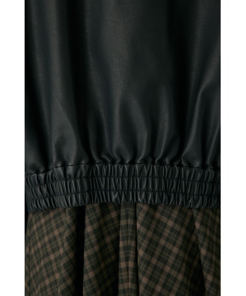 crie conforto(クリーコンフォルト)の「スタンドカラーフェイクレザージャケット 冬服 / アウター(ライダースジャケット・レディース・ブラウン/ブラック・FREE)」の16枚目の写真