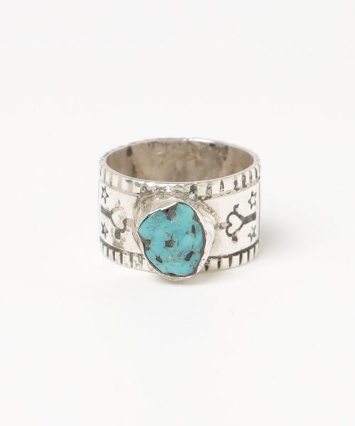 ERICKA NICOLAS BEGAY（エリッカ ニコラス ビゲイ）の「【ERICKA NICOLAS BEGAY】SILVER RING TURQUOISE（リング・メンズ・A/B・9/10.5）」の2枚目の写真