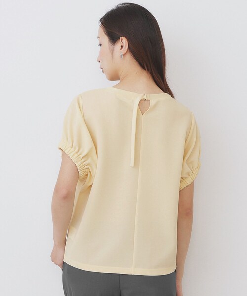 index(インデックス)の「ドルマンショートトップス【洗濯機洗い可】(Tシャツ/カットソー・レディース・ライトイエロー系/オフホワイト/ネイビー・00)」の18枚目の写真