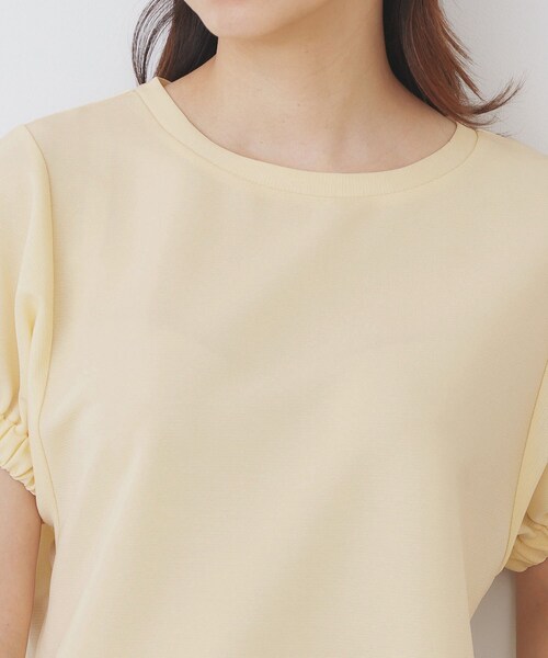 index(インデックス)の「ドルマンショートトップス【洗濯機洗い可】(Tシャツ/カットソー・レディース・ライトイエロー系/オフホワイト/ネイビー・00)」の19枚目の写真