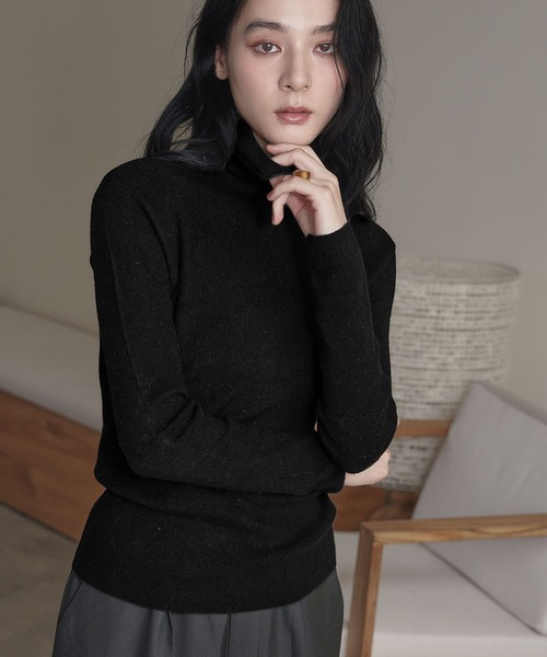 セール】【2025AW】【縫い目のないシームレス】ハイネック カラー