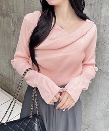 レディースのニット/セーター（ピンク/桃色系・オフショルダー