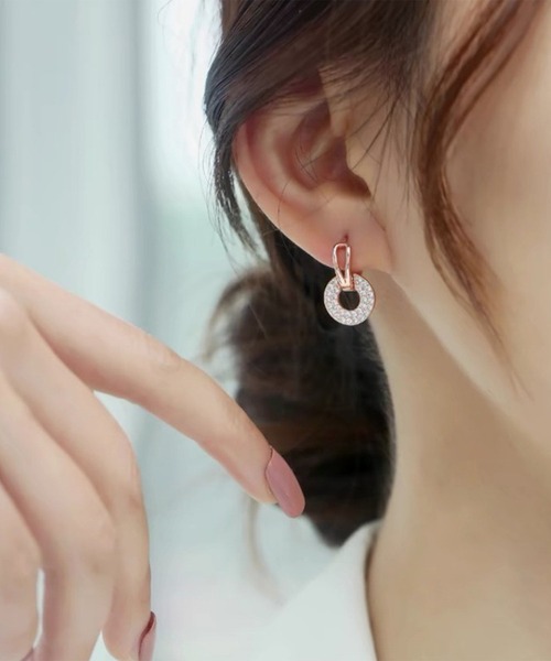 Lace Ladies(レースレディース)の「パヴェ サークル モチーフ スタッド ピアス(ピアス(両耳用)・レディース・ピンク/シルバー/ゴールド・FREE)」の7枚目の写真