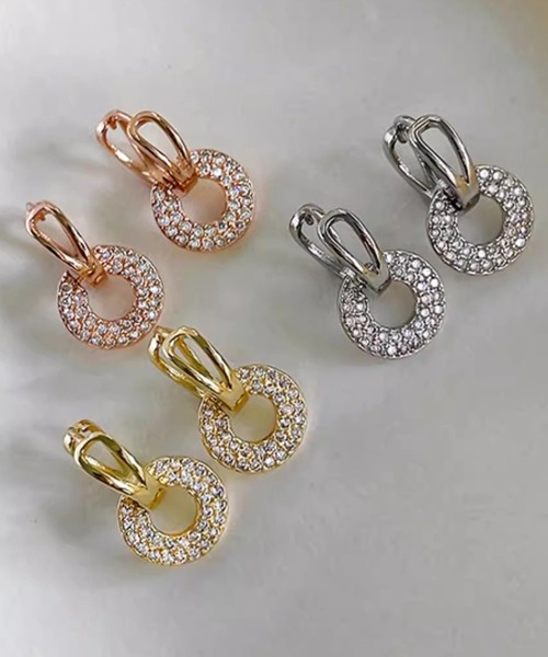 Lace Ladies(レースレディース)の「パヴェ サークル モチーフ スタッド ピアス(ピアス(両耳用)・レディース・ピンク/シルバー/ゴールド・FREE)」の10枚目の写真