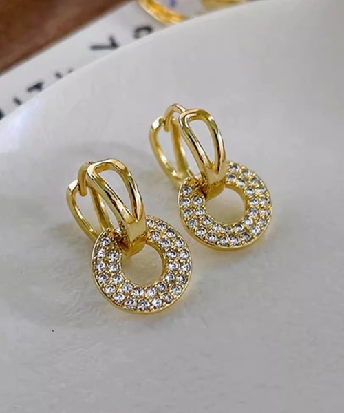 Lace Ladies(レースレディース)の「パヴェ サークル モチーフ スタッド ピアス(ピアス(両耳用)・レディース・ピンク/シルバー/ゴールド・FREE)」の14枚目の写真