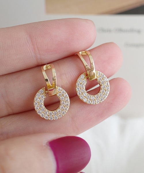 Lace Ladies(レースレディース)の「パヴェ サークル モチーフ スタッド ピアス(ピアス(両耳用)・レディース・ピンク/シルバー/ゴールド・FREE)」の15枚目の写真