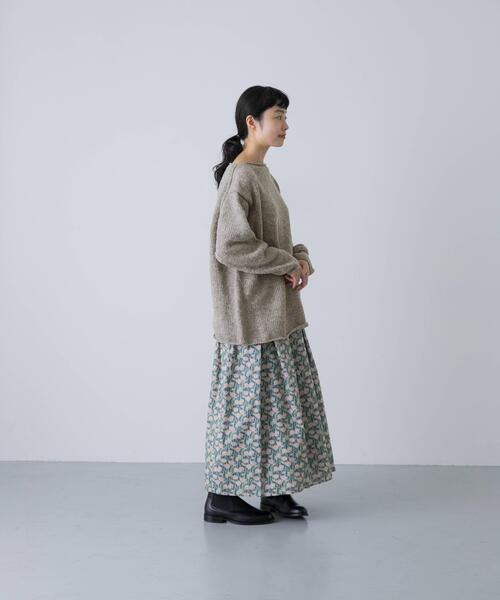 かぐれ（カグレ）の「『2サイズ展開』ペルーボートネックニット（ニット/セーター・レディース・グレー/アイボリー・LARGE/MEDIUM）」の15枚目の写真