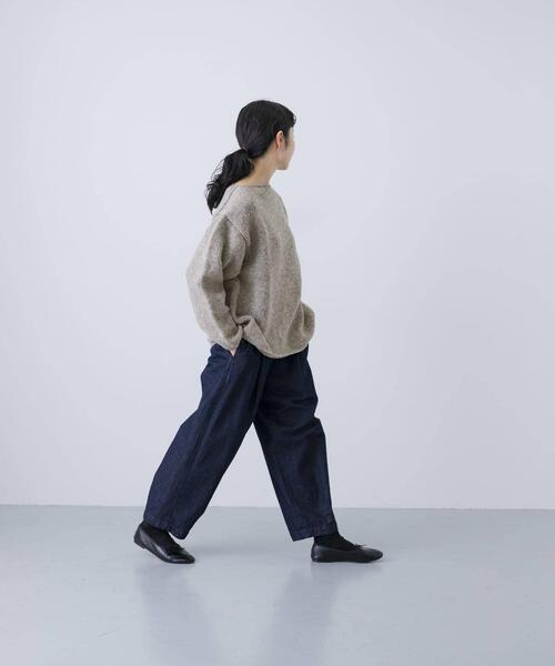 かぐれ（カグレ）の「『2サイズ展開』ペルーボートネックニット（ニット/セーター・レディース・グレー/アイボリー・LARGE/MEDIUM）」の21枚目の写真