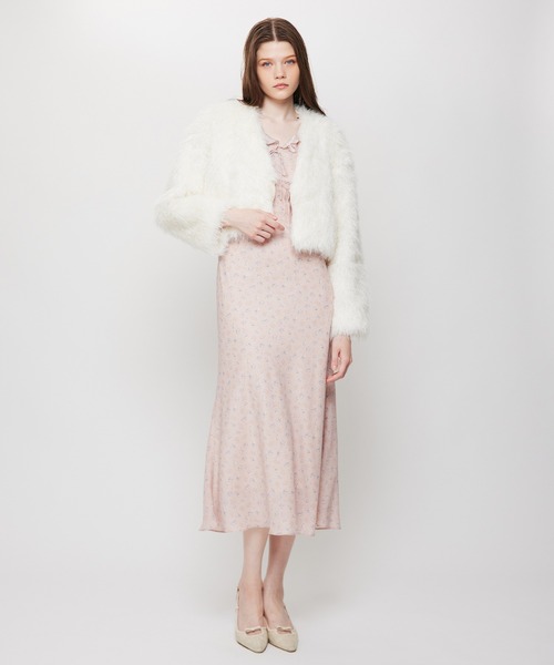 ME COUTURE（ミークチュール）の「Poodle エコファーコート（その他アウター・レディース・モカ/オフホワイト・FREE）」の3枚目の写真