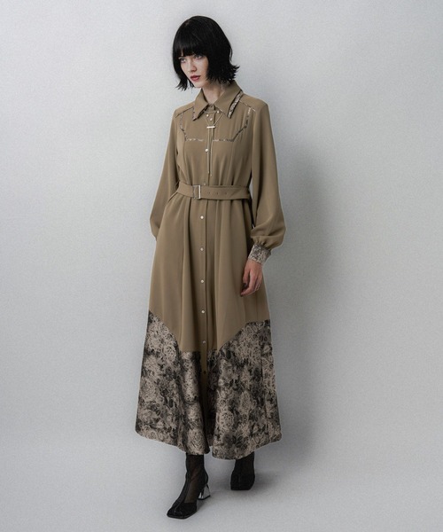 HARE（ハレ）の「アソートキリカエダブルカラーワンピース(HARE)（ワンピース・レディース・グリーン/ベージュ/ブラック/ネイビー/グリーン系その他/ブルー/ボルドー・FREE）」の12枚目の写真