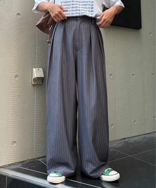 CIAOPANIC TYPY(チャオパニックティピー)の「【新色追加/3サイズ展開】タックボリュームワイドスラックス(スラックス・レディース・グレー/ネイビー/ブラック/ブラック系その他/ブラウン・SMALL/LARGE/MEDIUM)」の15枚目の写真