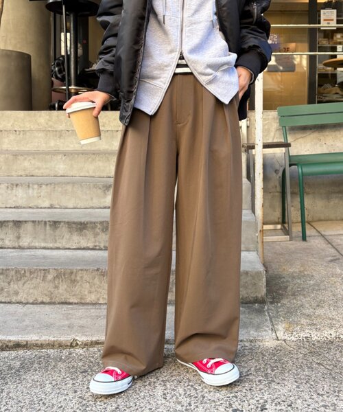 CIAOPANIC TYPY(チャオパニックティピー)の「【新色追加/3サイズ展開】タックボリュームワイドスラックス(スラックス・レディース・グレー/ネイビー/ブラック/ブラック系その他/ブラウン・SMALL/LARGE/MEDIUM)」の18枚目の写真