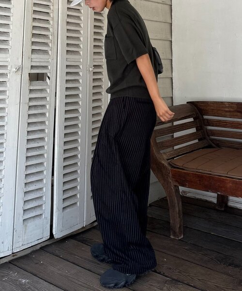 セール】【新色追加/3サイズ展開】タックボリュームワイドスラックス