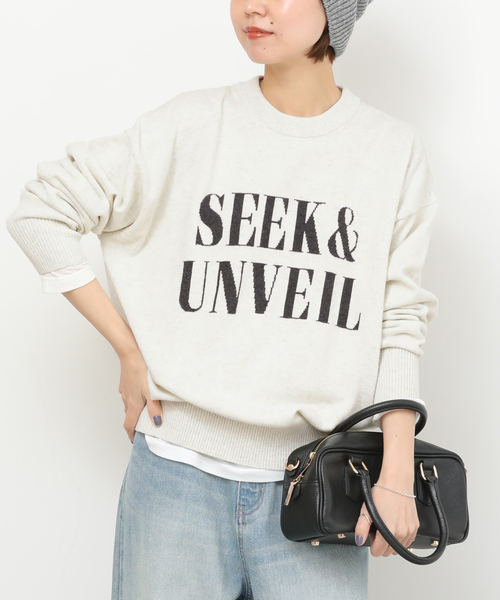 JOURNAL STANDARD relume(ジャーナルスタンダード レリューム)の「《一部WEB限定》コットンカシミヤミックスロゴニット(ニット/セーター・レディース・ネイビー/グレー/イエロー/アイボリー・FREE)」の2枚目の写真