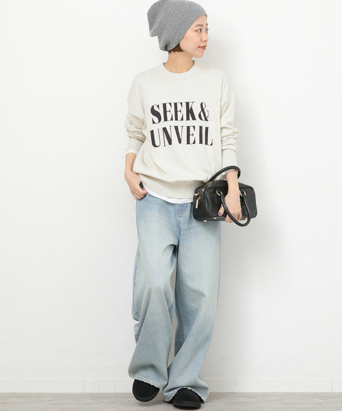 ジャーナルスタンダードレリューム コットンカシミヤミックスロゴニット JOURNAL STANDARD relume｜《一部WEB限定》コットンカシミヤミックス