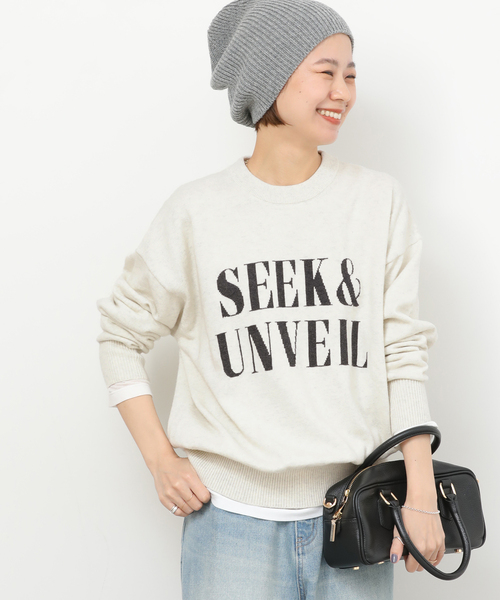 一部WEB限定》コットンカシミヤミックスロゴニット（ニット/セーター