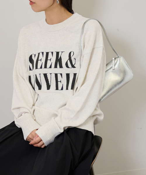 JOURNAL STANDARD relume(ジャーナルスタンダード レリューム)の「《一部WEB限定》コットンカシミヤミックスロゴニット(ニット/セーター・レディース・ネイビー/グレー/イエロー/アイボリー・FREE)」の7枚目の写真