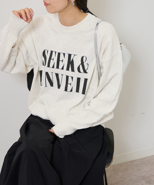 JOURNAL STANDARD relume(ジャーナルスタンダード レリューム)の「《一部WEB限定》コットンカシミヤミックスロゴニット(ニット/セーター・レディース・ネイビー/グレー/イエロー/アイボリー・FREE)」の8枚目の写真