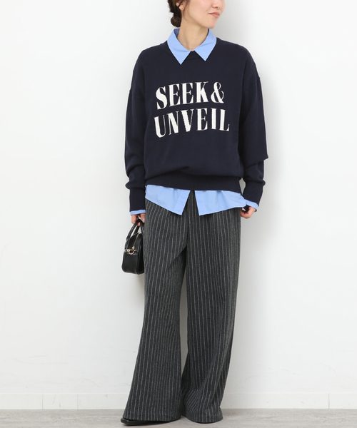 セール】《一部WEB限定》コットンカシミヤミックスロゴニット（ニット