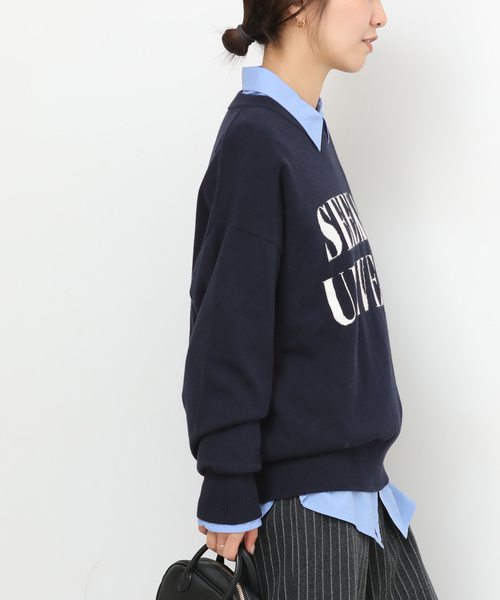 JOURNAL STANDARD relume(ジャーナルスタンダード レリューム)の「《一部WEB限定》コットンカシミヤミックスロゴニット(ニット/セーター・レディース・ネイビー/グレー/イエロー/アイボリー・FREE)」の13枚目の写真