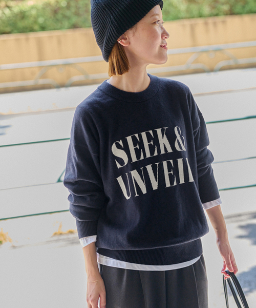 JOURNAL STANDARD relume(ジャーナルスタンダード レリューム)の「《一部WEB限定》コットンカシミヤミックスロゴニット(ニット/セーター・レディース・ネイビー/グレー/イエロー/アイボリー・FREE)」の18枚目の写真