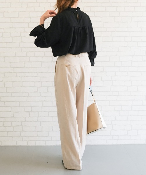 aquagarage(アクアガレージ)の「フリルスタンドカラーブラウス(シャツ/ブラウス・レディース・ブラック/ホワイト/ネイビー・L/M)」の16枚目の写真