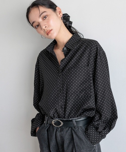 LOWRYS FARM(ローリーズファーム)の「アソートボックスシャツ 581118(シャツ/ブラウス・レディース・ドット/アイボリー/ライトグリーン/ブラウン・FREE)」の4枚目の写真