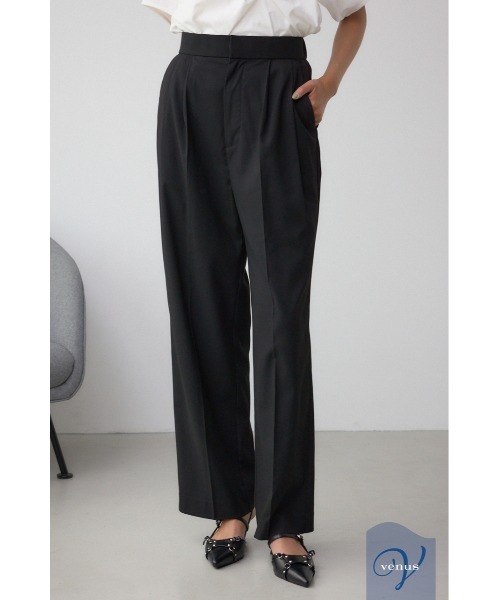 AZUL by moussy(アズールバイマウジー)の「VENUS 2タックスラックス(スラックス・レディース・杢グレー/ブラウン/ブラック・SMALL/MEDIUM)」の2枚目の写真