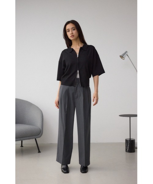 AZUL by moussy(アズールバイマウジー)の「VENUS 2タックスラックス(スラックス・レディース・杢グレー/ブラウン/ブラック・SMALL/MEDIUM)」の16枚目の写真