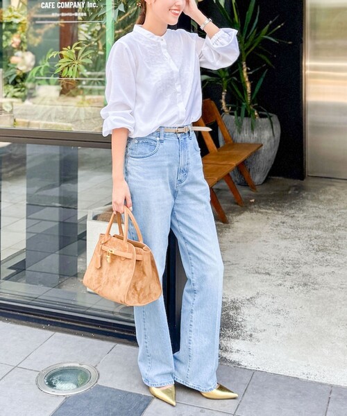 NOLLEY’S（ノーリーズ）の「ウォッシャブル前チュールフリルブラウス（シャツ/ブラウス・レディース・オフホワイト/ネイビー/キャメル/ラベンダー・38）」の8枚目の写真
