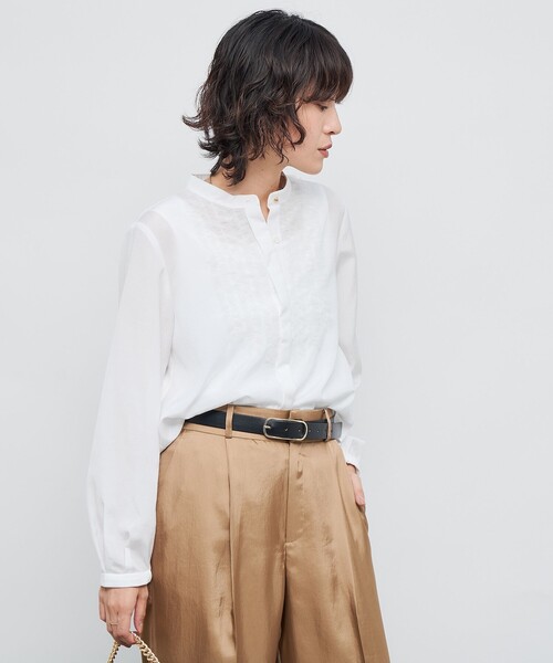 NOLLEY’S（ノーリーズ）の「ウォッシャブル前チュールフリルブラウス（シャツ/ブラウス・レディース・オフホワイト/ネイビー/キャメル/ラベンダー・38）」の17枚目の写真