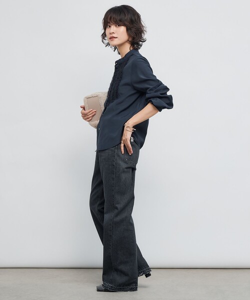 NOLLEY’S（ノーリーズ）の「ウォッシャブル前チュールフリルブラウス（シャツ/ブラウス・レディース・オフホワイト/ネイビー/キャメル/ラベンダー・38）」の21枚目の写真