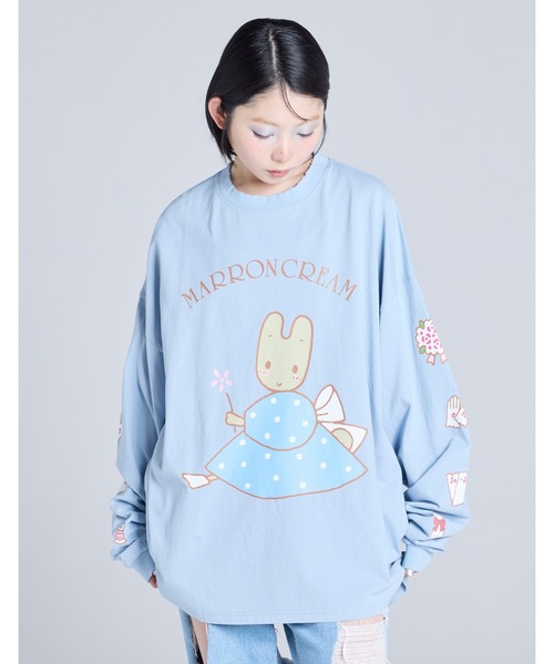 Little sunny bite(リトルサニーバイト)の「【8】【it】【Little Sunny Bite】MARRONCREAM x little sunny bite long tee(Tシャツ/カットソー・レディース・ブラック/ブルー/ホワイト・MEDIUM/SMALL)」の3枚目の写真