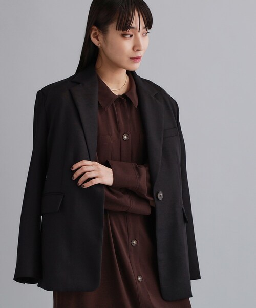 OPAQUE.CLIP(オペークドットクリップ)の「【es】ビッグテーラードジャケット【UVケア/洗濯機OK】(テーラードジャケット・レディース・ブラック/ブラウン系その他・00)」の1枚目の写真