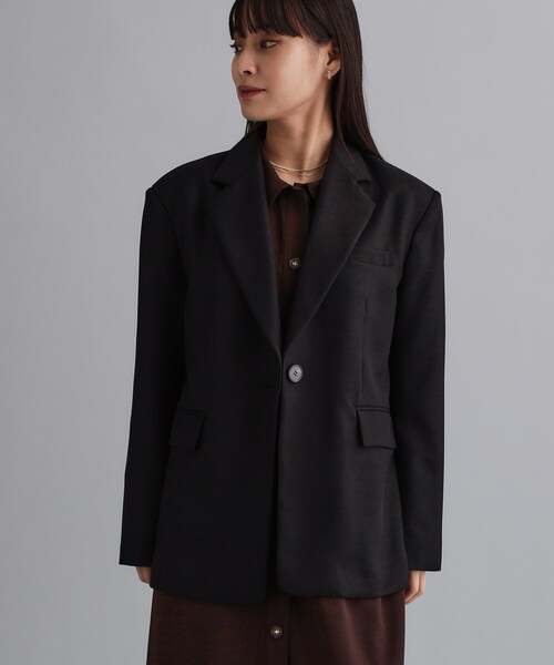 OPAQUE.CLIP(オペークドットクリップ)の「【es】ビッグテーラードジャケット【UVケア/洗濯機OK】(テーラードジャケット・レディース・ブラック/ブラウン系その他・00)」の3枚目の写真