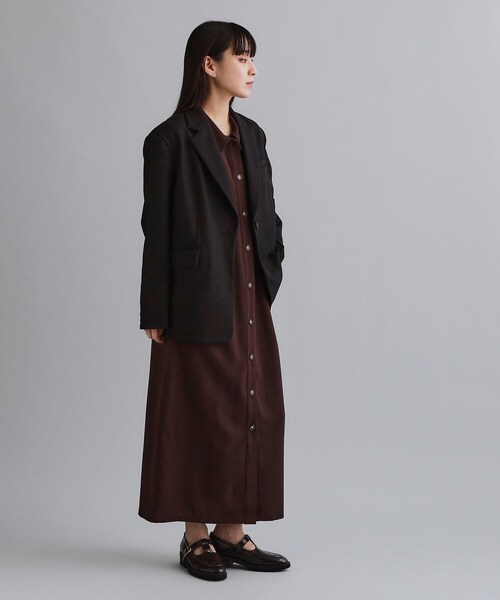 OPAQUE.CLIP(オペークドットクリップ)の「【es】ビッグテーラードジャケット【UVケア/洗濯機OK】(テーラードジャケット・レディース・ブラック/ブラウン系その他・00)」の4枚目の写真