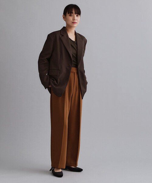 OPAQUE.CLIP(オペークドットクリップ)の「【es】ビッグテーラードジャケット【UVケア/洗濯機OK】(テーラードジャケット・レディース・ブラック/ブラウン系その他・00)」の8枚目の写真