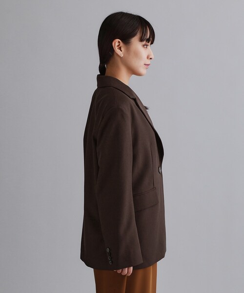 OPAQUE.CLIP(オペークドットクリップ)の「【es】ビッグテーラードジャケット【UVケア/洗濯機OK】(テーラードジャケット・レディース・ブラック/ブラウン系その他・00)」の12枚目の写真
