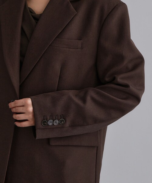 OPAQUE.CLIP(オペークドットクリップ)の「【es】ビッグテーラードジャケット【UVケア/洗濯機OK】(テーラードジャケット・レディース・ブラック/ブラウン系その他・00)」の15枚目の写真