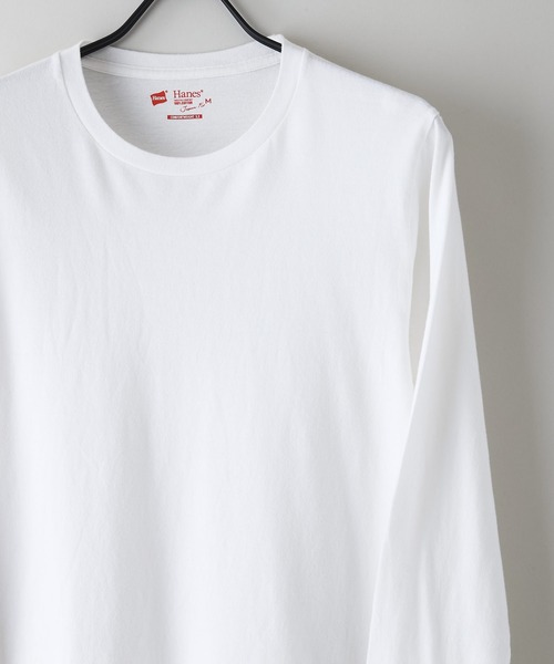 HANES(ヘインズ)の「【HANES/ヘインズ】【日本人の体型に合わせたシルエットで絶妙なフィット感】JAPANFITクルーネック Tシャツ 長袖 アソートセット H5440(Tシャツ/カットソー・メンズ・ホワイト・MEDIUM/SMALL/X-LARGE/LARGE)」の3枚目の写真