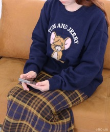 TOM&JERRY（トムアンドジェリー）の「【公式】トムとジェリー　ループ刺繍シャギージャガードニット（ニット/セーター）」