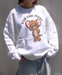 TOM&JERRY（トムアンドジェリー）の「【公式】トムとジェリー　ループ刺繍シャギージャガードニット（ニット/セーター）」