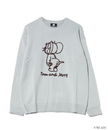 TOM&JERRY（トムアンドジェリー）の「【公式】トムとジェリー　ループ刺繍シャギージャガードニット（ニット/セーター）」
