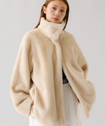 Rouge vif la cle | 【nap / ナップ】フェイクファー スタンドカラー ブルゾン(ブルゾン)