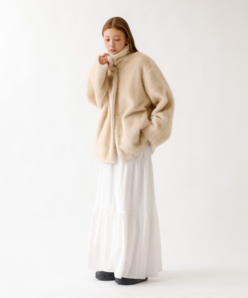 Rouge vif la cle（ルージュヴィフラクレ）の「【nap / ナップ】フェイクファー スタンドカラー ブルゾン（ブルゾン・レディース・アイボリー・フリー）」の4枚目の写真