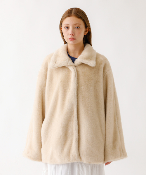 Rouge vif la cle（ルージュヴィフラクレ）の「【nap / ナップ】フェイクファー スタンドカラー ブルゾン（ブルゾン・レディース・アイボリー・フリー）」の13枚目の写真